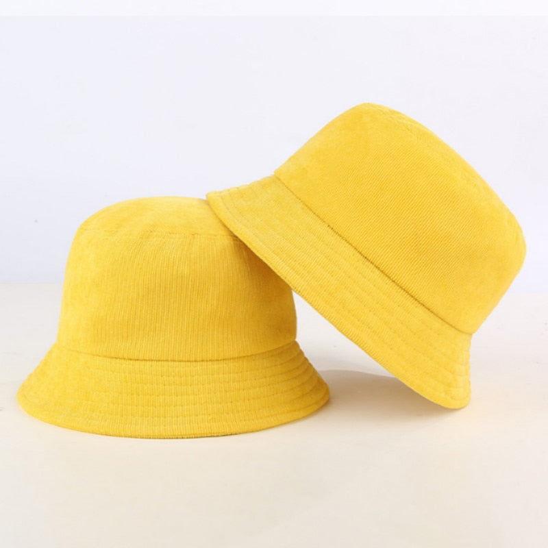 Blank Corduroy Bucket Hat For Women Spring Plain Men Panama Outdoor Hi