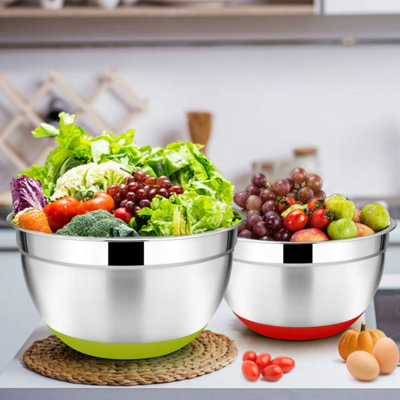 1pc Home Use 304 Stainless Steel Salad & Egg Beating Bowl, Kitchen