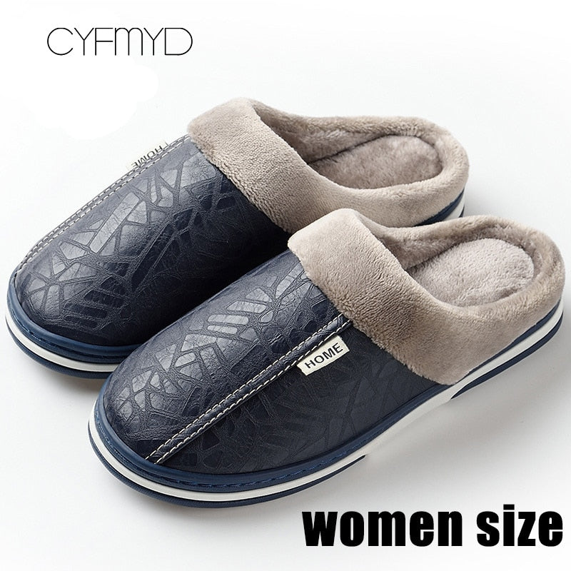 Women shoes Indoor Slippers Memory foam Size 9 17 Non slip Ladies leat