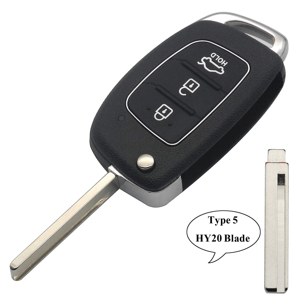 Jingyuqin HY15/HY20/TOY40 Flip Remote Key Shell Fob For Hyundai Solari