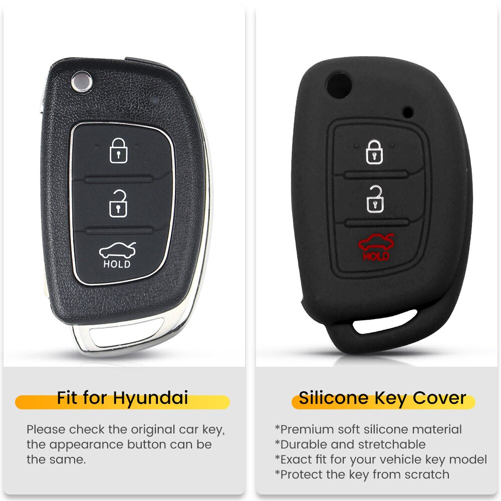 SPTwj 2 Pack 3 Buttons Car Key Fob Case Replacement Car Key Cover Compatible With Hyundai I20 I30 I35 IX20 IX35 And Kia Ceed Soul Sportage Venga Remote Control Folding Car Key