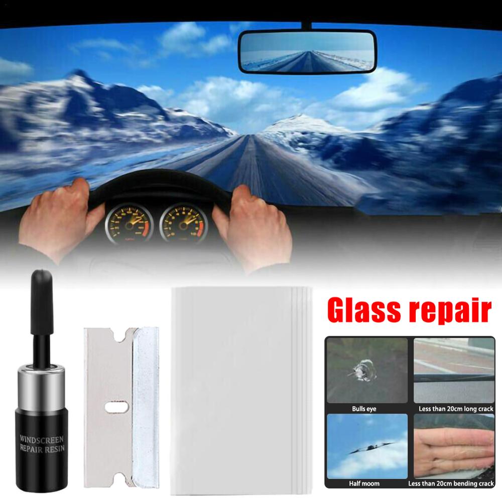 1× Car Glass Repair Fluid Car Windshield Windscreen Cracked Glue Tool Kit  Parts
