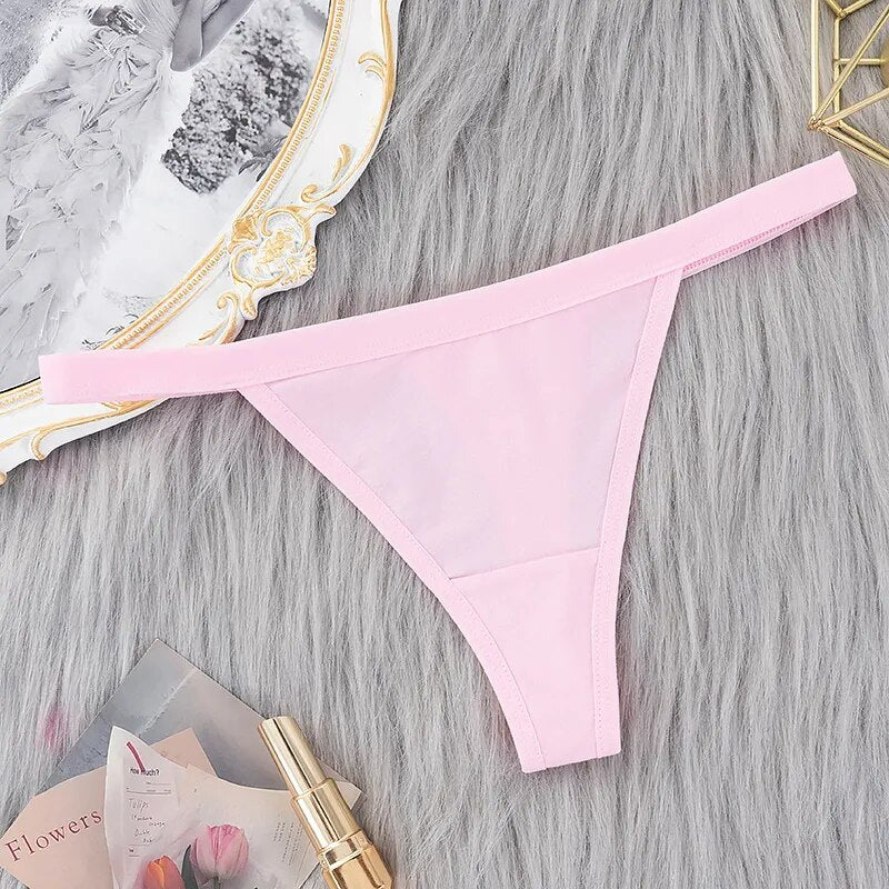 Ladies Knickers Womens Sexy Thongs Strings Low Rise Cotton