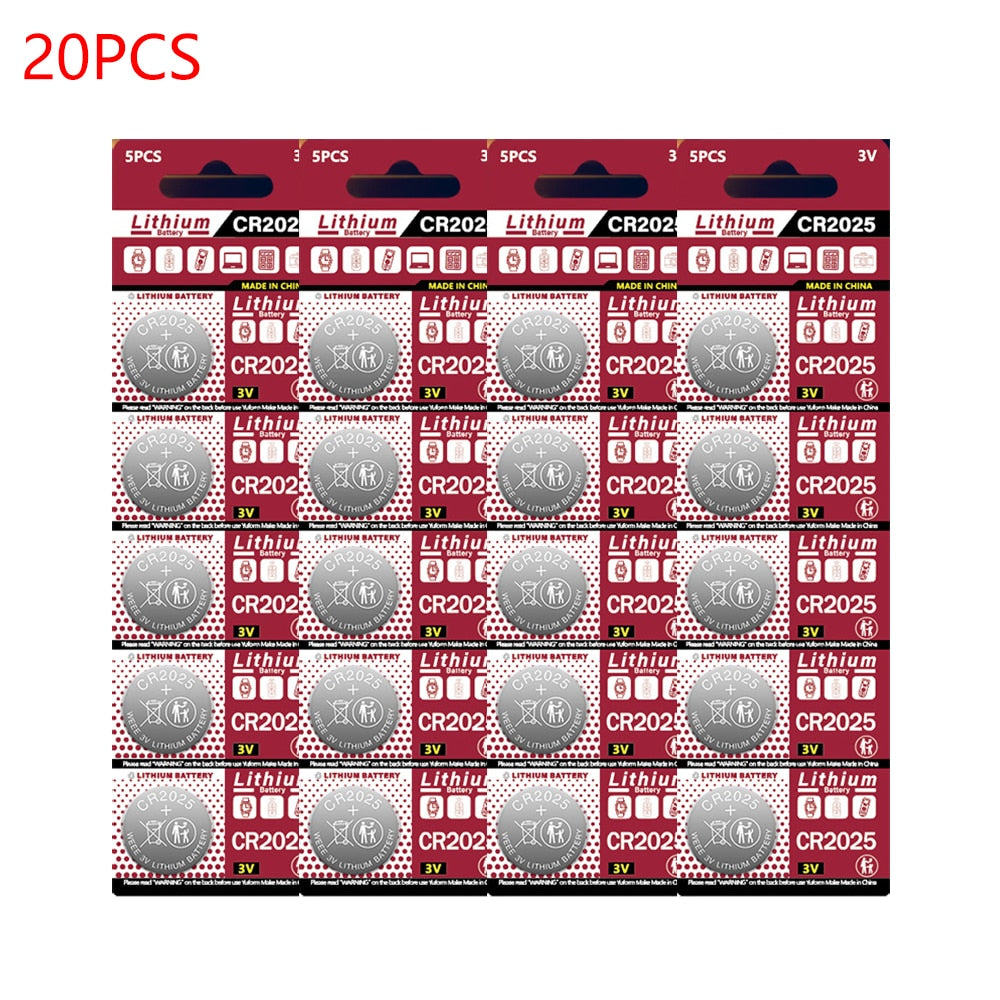 PUJIMAX CR2025 Battery CR 2025 3V Lithium Battery DL2025 BR2025 KCR2025 For  Car Remote Control Watch Button Coin Cells 5pcs