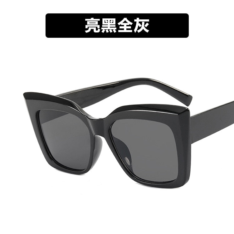 Oversized Cat Eye Sunglasses Fashion Women Shades Trending Men Gradien