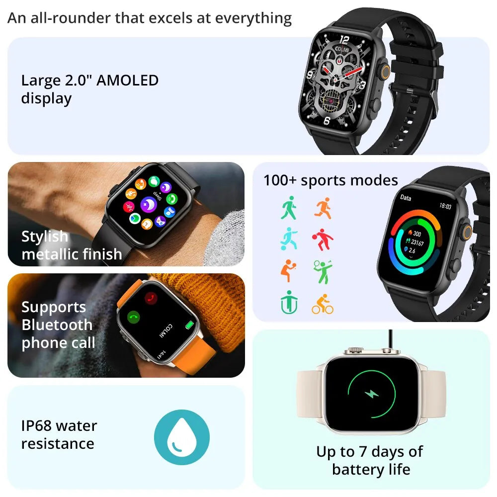 COLMI C81 2.0 Inch AMOLED Smartwatch Support AOD 100 Sports Modes IP68