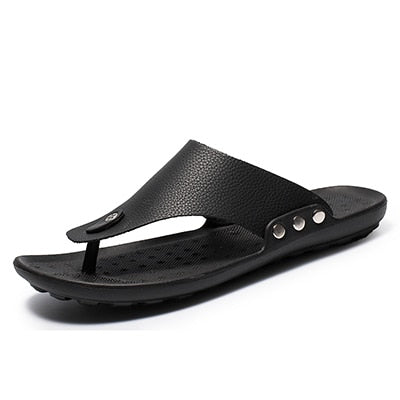 Men Flip Flops Sandals Slippers for Men Flats High Top Non-Slip PU Plu