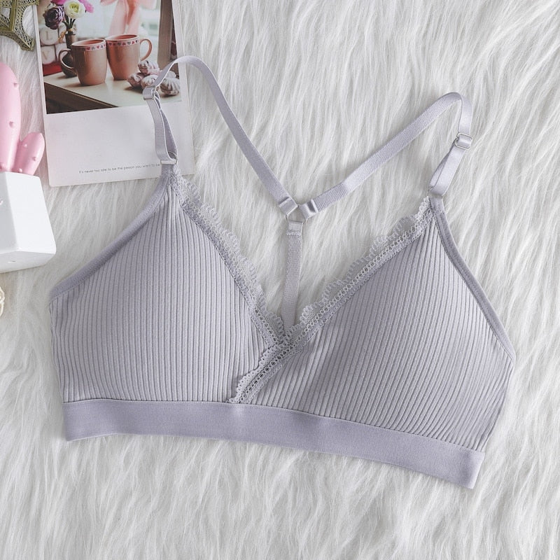 Woman's Bra Strapless Lace Tank Top Underwear Thin Side Fold Side Breast  Gather Adjustable Bra Support Bras for : : Clothing, Shoes 