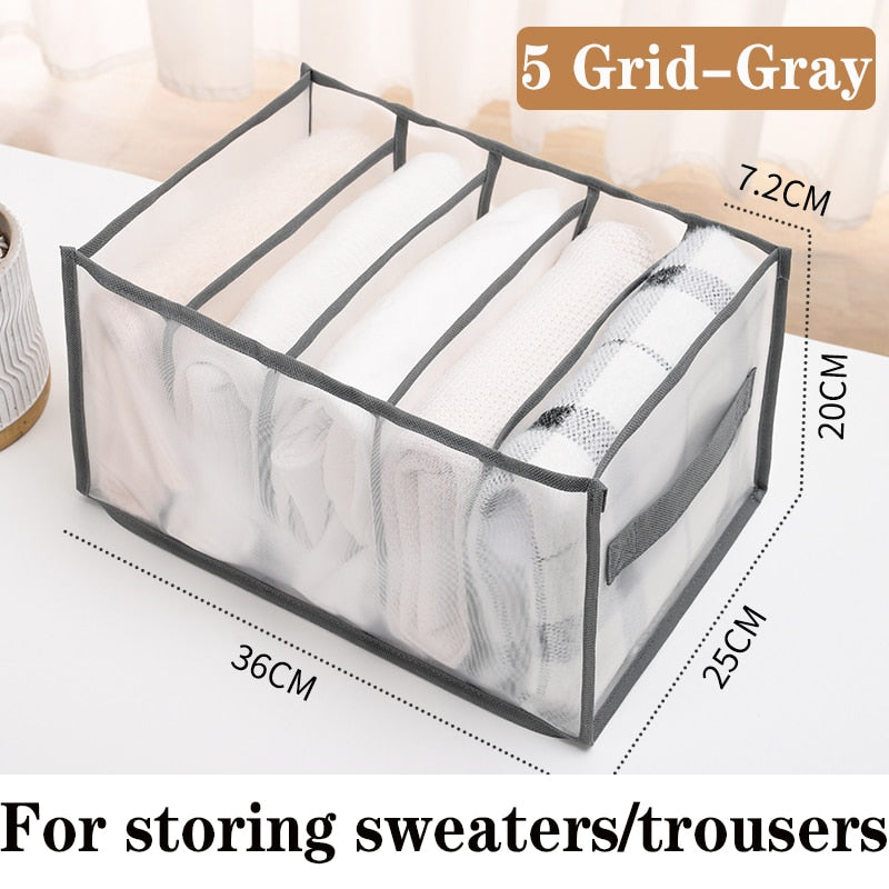 7 Grid Jeans storage boxes Closet Organizer Wardrobe Dividers Drawer O
