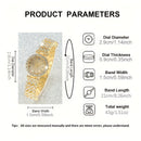 2pcs Elegant Rhinestone Watch Stainless Steel Fashion Minimalist Luxury Full Rhinestone Bracelet Quartz Watch Gifts For Eid