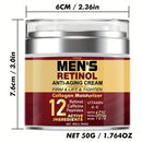Men'S Retinol Cream, Peptides Face Lift Cream, Skin Tightening Moisturizer with Vitamin E And Caffeine, Face Collagen Cream for Smoothing & Firming Skin, Daily Face Care Cream, Facial Moisturizer for All Skin Types, 1.764Oz