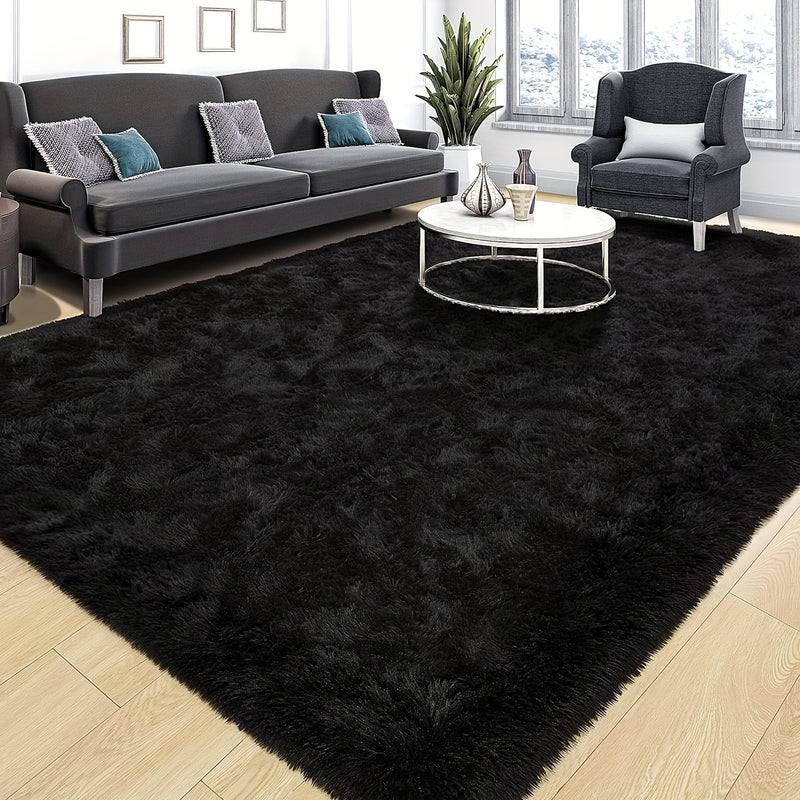 1pc Soft & Fluffy Area Mat, Non-Slip Plush Floor Mat for Living Room, Bedroom, Study, Vanity - Stylish Gray, Luxurious Polyester, Ideal for Home Decor, Bedroom Decor|Stylish Floor Mat|Durable Floor Covering, Area Mat