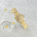 2pcs Elegant Rhinestone Watch Stainless Steel Fashion Minimalist Luxury Full Rhinestone Bracelet Quartz Watch Gifts For Eid