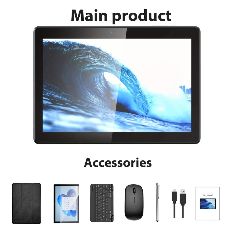 Relndoo Android Tablet with Keyboard, Android 14 Tablet