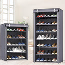 Multi functional 6/8/10 layer shoe organizer with dust cover - easy to assemble, portable storage, suitable for 27-35 pairs of sports shoes, high heels, and boots - ideal for home use