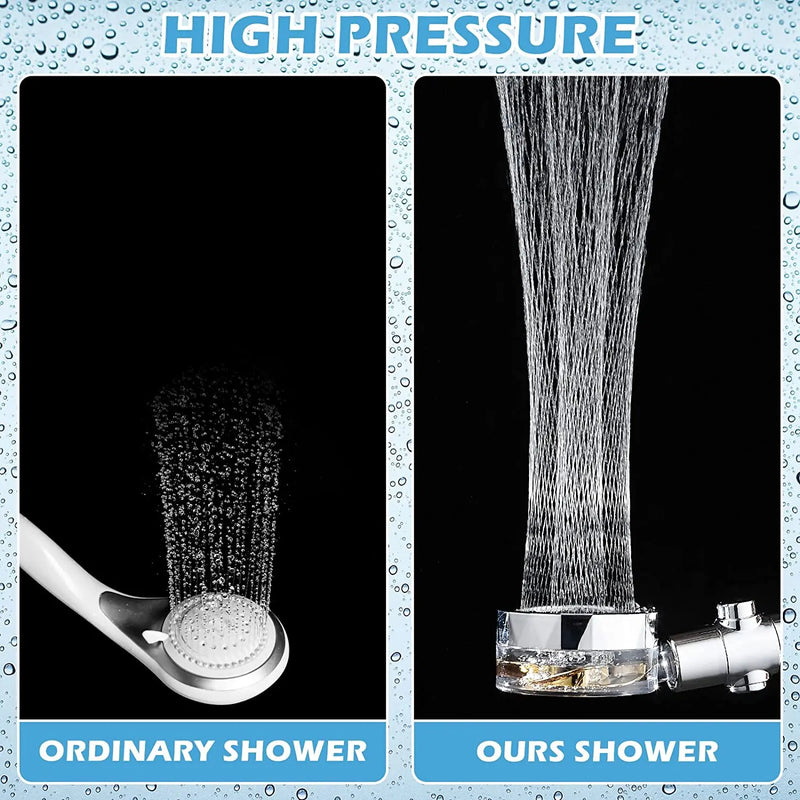 Universal Adaptation Propeller Shower Head High Preassure Rainfall Spray Water Saving Turbo Fan Showerhead Bathroom Accessories