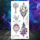 Owl Moth Jewelry Temporary Tattoo For Women Men Mandala Henna Flower Tattoo Mehndi Fake Pendants Geometric Tatoo Chest Back Lace