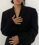 Titanium With 18K Gold Chains Necklace Women Stainless Steel Jewelry OL Designer T Show Runway Sweety Boho Japan Korean INS Hot