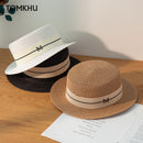 Straw Sun Hats Wide Brim Beach Hat Summer Hats Letter M Ribbon Sun Sunscreen Spring Women Caps sombreros de Free Shipping