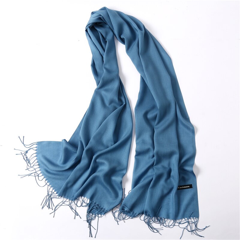 Solid Color Soft Women Scarf Cashmere-like Scarves Lady Thin Shawls Wraps Pashmina Femal Hijab Headband