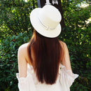 Straw Sun Hats Wide Brim Beach Hat Summer Hats Letter M Ribbon Sun Sunscreen Spring Women Caps sombreros de Free Shipping