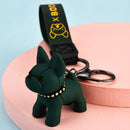 Fashion French Bulldog Keychain Bag Pendant Leather Car Keychain Couple Key Holder Chain Ring Cute Dog Trinket Animal Keyfob