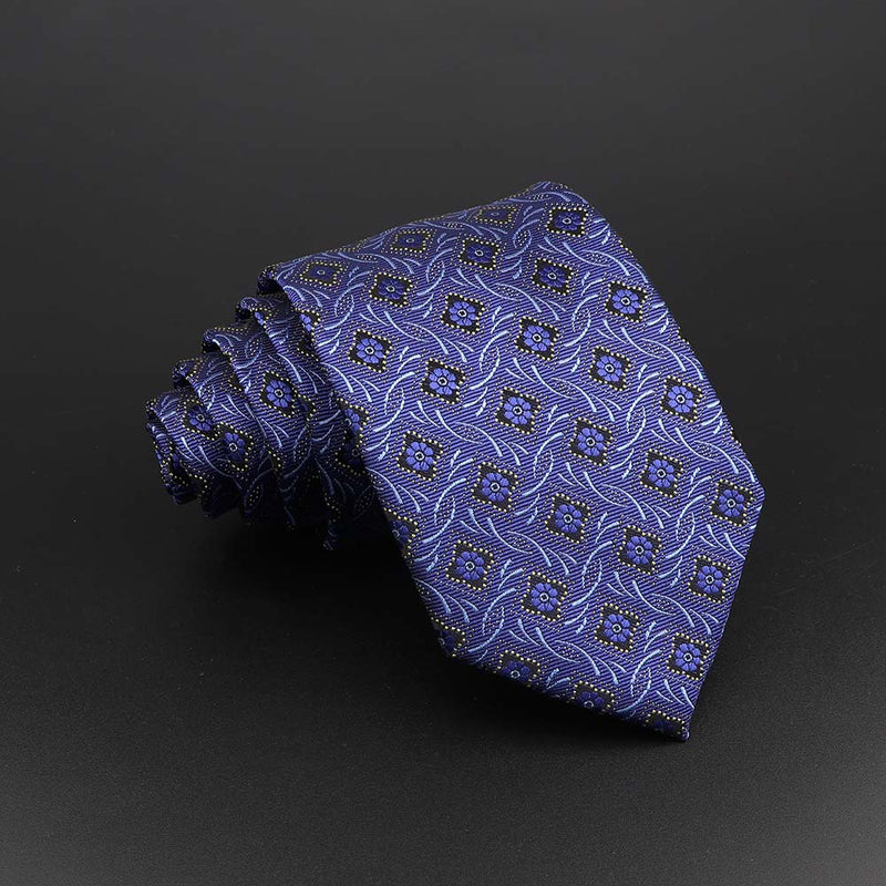 Fashion Polyester Necktie For Men Business Meeting Formal Striped Dot Floral 8cm Jacquard Tie Daily Wear Cravat Suit Accessories