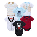 Kavkas 3 6 Pcs/lot Baby Boy Bodysuit Short Sleeve Cotton Newborn Clothes Cartoon Print Summer Toddler Overalls
