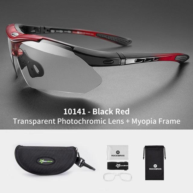 ROCKBROS Photochromic Cycling Eyewear Lightweight Bike Sunglasses Myopia Frame MTB Mountain UV400 Bicycle Goggles Accessories
