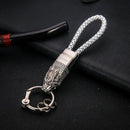 Honest Luxury Men Women Car Keychain Leapard Dragon Genuine Leather Rope Key Ring for Male Jewelry Creativity Gift Wholesale