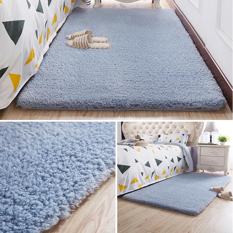 Nordic Fluffy Carpet For Bedroom Living Room Large Size Plush Anti-slip Soft  Door Mat White pink Red Children's Rugs For Room