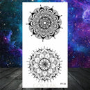 Owl Moth Jewelry Temporary Tattoo For Women Men Mandala Henna Flower Tattoo Mehndi Fake Pendants Geometric Tatoo Chest Back Lace