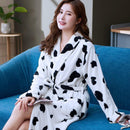 Lovers Coral Fleece Robe Warm Sleepwear Women Men Thicken Flannel Bathrobe Lounge Nightgown Home Clothes Bigsize