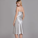 Silky Lady Nightdress Satin Spaghetti Strap Nightgown Intimate Lingerie New Sleepwear White Nightwear Home Dressing Gown