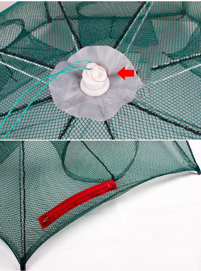 4-20 Hole Umbrella Fishing Net Fish Umbrella Cage Automatic Folding Fi