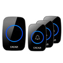CACAZI Waterproof Home Wireless Doorbell Smart LED Light Calling Bell 300M Remote Battery Button 60 Chimes 5 Volume US EU Plug
