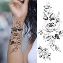 Fashion Mandala Flower Fake Tattoo Stickers For Women Adults Geometry Totem Temporary Tattoos DIY Party Waterproof Tattos Leaves