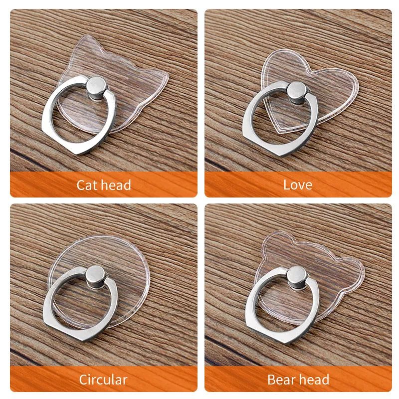 Universal Stent Mobile Phone Holder Stand Finger Ring Magnetic For cute Cell Smart Phone Transparent holder for iphone XS MAX 8