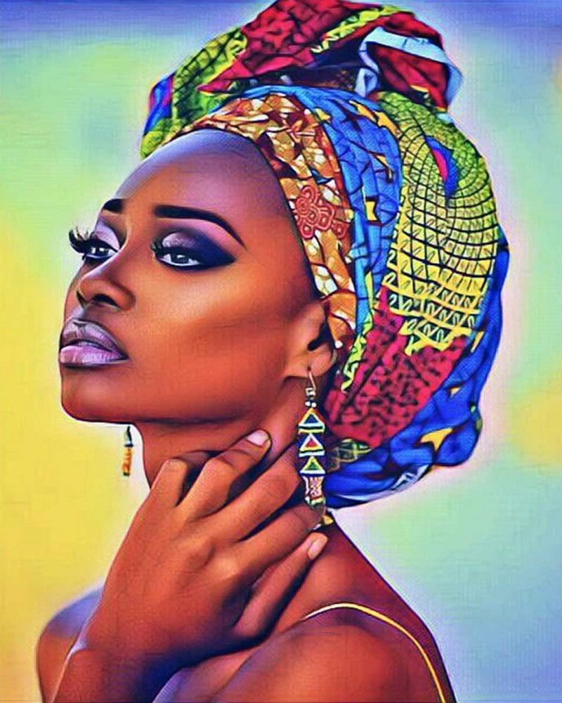 RUOPOTY 60x75cm Frame Painting By Numbers For Adults Children African Woman Figure Paint By Number Home Wall Decoration Crafts
