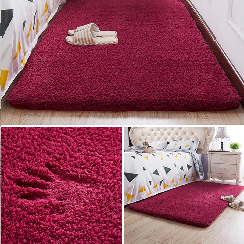 Nordic Fluffy Carpet For Bedroom Living Room Large Size Plush Anti-slip Soft  Door Mat White pink Red Children's Rugs For Room