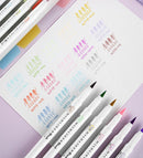 5/15/25color Set MildLiner Soft Brush Pen Double-headed Mild liner Highlighter Marker Pen School Supplies