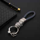 Honest Luxury Men Women Car Keychain Leapard Dragon Genuine Leather Rope Key Ring for Male Jewelry Creativity Gift Wholesale