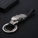 Honest Luxury Men Women Car Keychain Leapard Dragon Genuine Leather Rope Key Ring for Male Jewelry Creativity Gift Wholesale