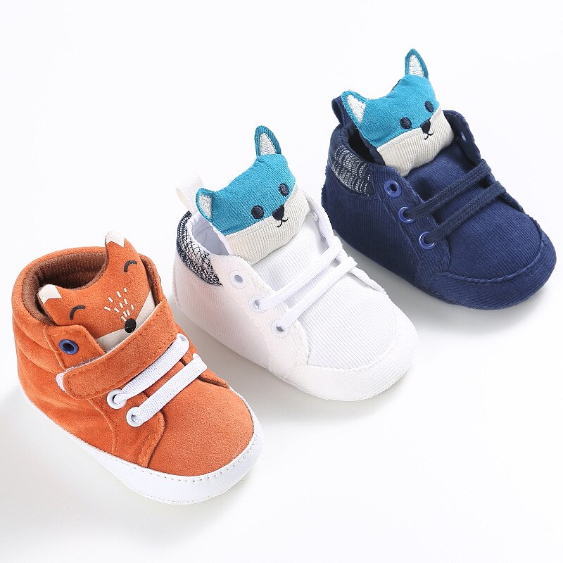 Baby Animal  Shoes Kid Boy Girl Fox Head Cotton Cloth First Walker Anti-slip Soft Sole Toddler Sneaker suit for 0-1 year