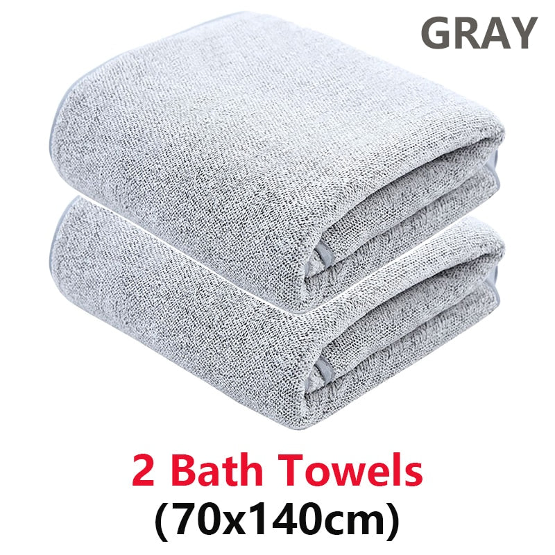 2/4 Pcs Bamboo Charcoal Coral Velvet Bath Towel For Adult Soft Absorbent Quick-Drying Towel Home Bathroom Microfiber Towel Sets