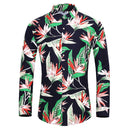 Many styles men long-sleeved plus size 7XL shirt fashion rose plant flower printed shirt Hawaii leisure men clothing