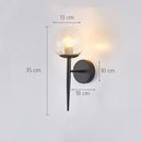 Decoration Loft Indoor Wall Lamp Glass Shade for Bedroom Stair Modern Minimalist Bedside Lights Black E27 Base