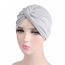New Muslim Women Pearl Beading Elastic Turban Hat Cancer Cap Head Wrap cotton twist Chemo Cap Beanie Hijab Caps Headwear
