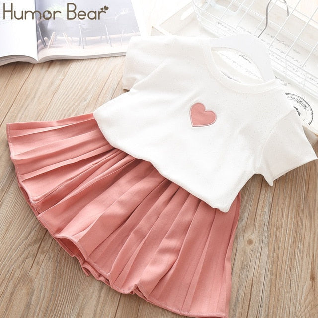 Humor Bear Baby Girl Clothes Fashion New Girls Clothing Sets Kids Clothes Toddler Girl Cute Bow T-shirt+ Pants Set