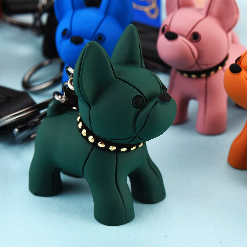 Wholesale French Bulldog Keychain Pu Leather Dog Keychains For Women Bag  Pendant Men's Car Trinket Jewelry, Chain Key Ring Black From China